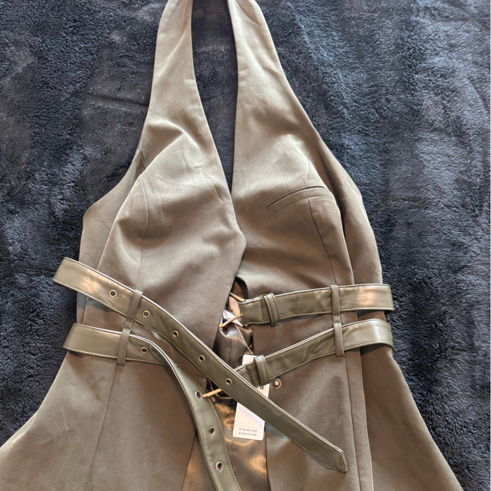 Anthropologie Olive Green Top with Straps